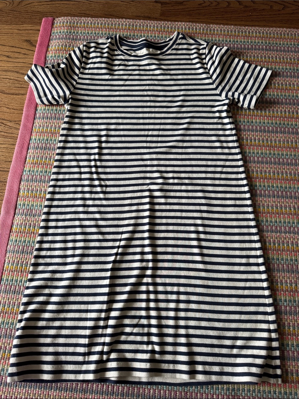 Lou & Grey Striped Navy and Cream T-Shirt Dress